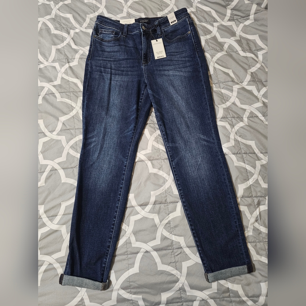 Judy Blue Women's Mid-rise, Cuffed Ankle Slim Fit Stretch Jeans, Size 11/30 NWT